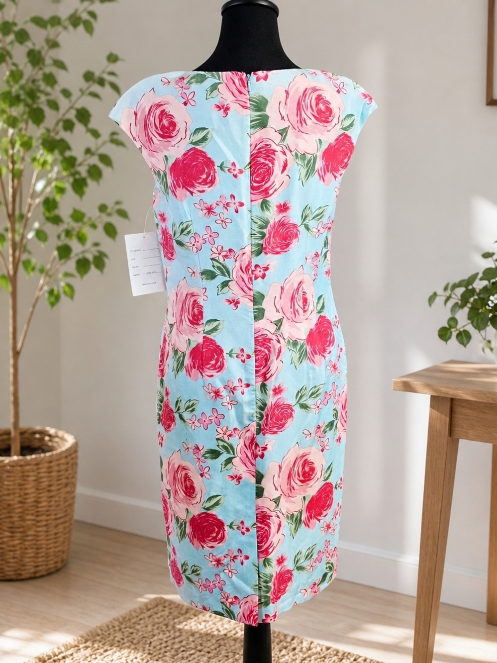 Vintage Spenser Jeremy Silk Rose Floral Sheath Dress Cottagecore 6 - Picture 3 of 14
